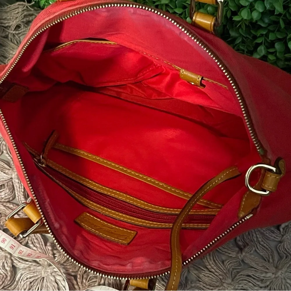 Dooney & Bourke Vintage Red Canvas Satchel Bag